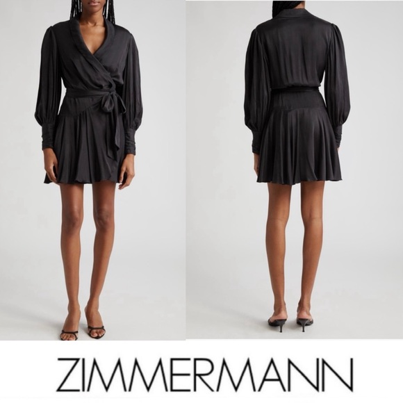 Zimmermann Dresses & Skirts - NWOT Zimmermann Long Sleeve Silk Wrap Minidress Size 0 $650